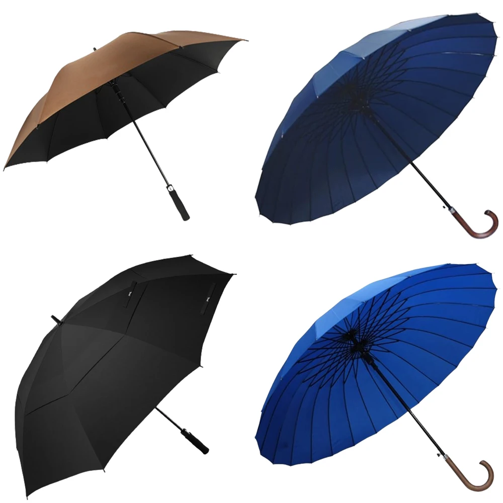 Automatic Open 29Inch 30Inch Extra,Large Double Canopy Vented Design Windproof Golf Umbrella with Company Logo Printing/