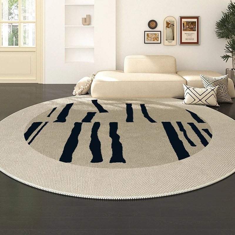 Imitation wool custom luxury big flooring round print Alfombras Tapis fluffy carpets and rugs for living room hotel decor