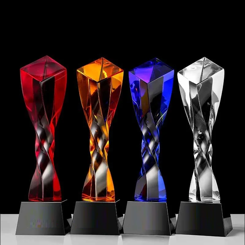 Честь кристалла креативный Хрустальный твист столбец трофей на заказ праздник конкурс хрустальный