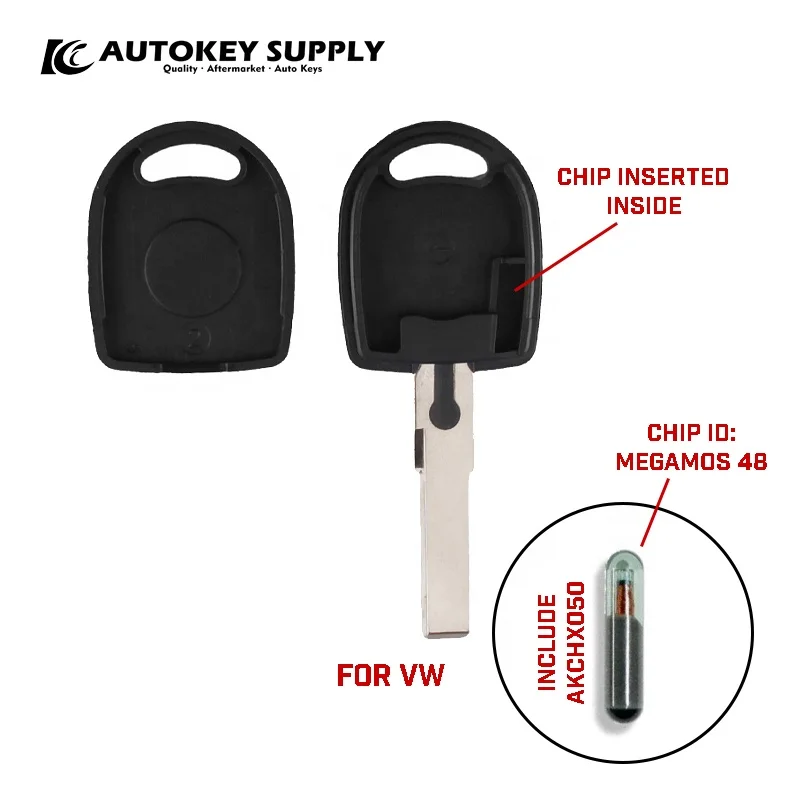
Transponder Car Key Uncut HU66P Key Blade Megamos ID48 Chip For VW Bettle Golf GTI Jetta Passat Phaeton R32 VR6 
