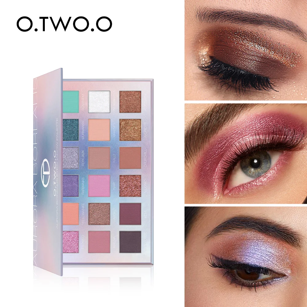 O.TWO.O Aurora Borealis Eyeshadow Palette Soft Delicate Easy Smearing Eyeshadow Long Lasting Eye Makeup