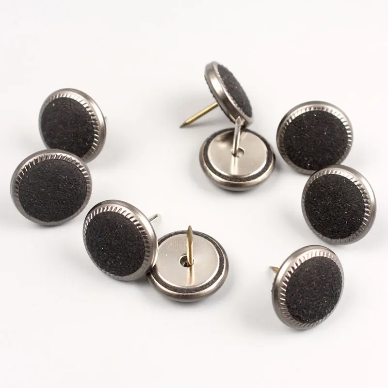 Twill round ring sofa nailheads button fabric cover sofa button for furniture