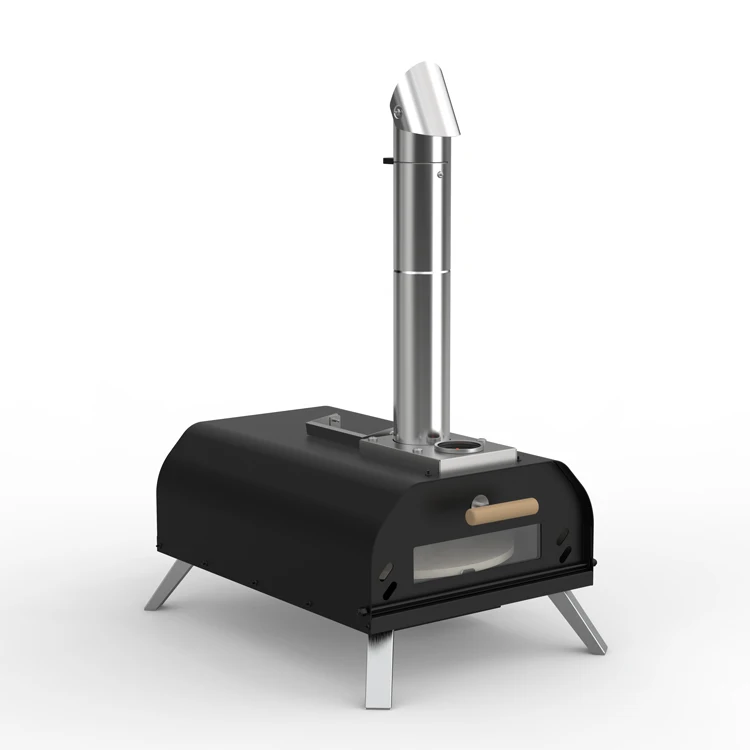 Outdoor 12-Inch Manual Rotating Wood Fire Pizza Oven Outside Pellet And Charcoal Pizza Oven With Pizza Stone