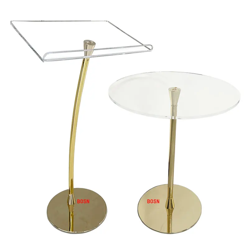 Luxury Golden Steel Church Lectern With Acrylic Top Transparent Detachable Lucite Podium The Most Popular Acrylic Pulpit Podium