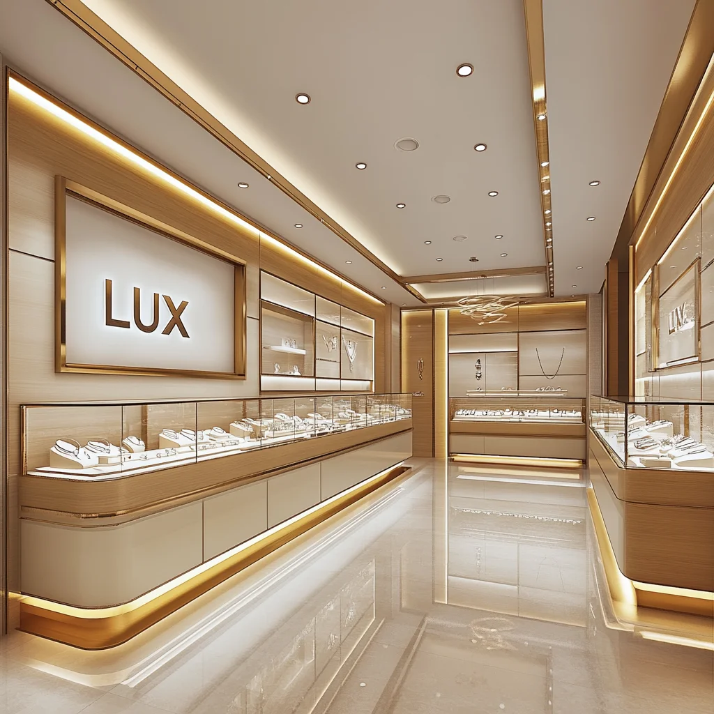 LUX Modern Luxury Jewelry Store Design Display High Quality Jewellery Shop Interior Furniture Layout for Jewelry Store