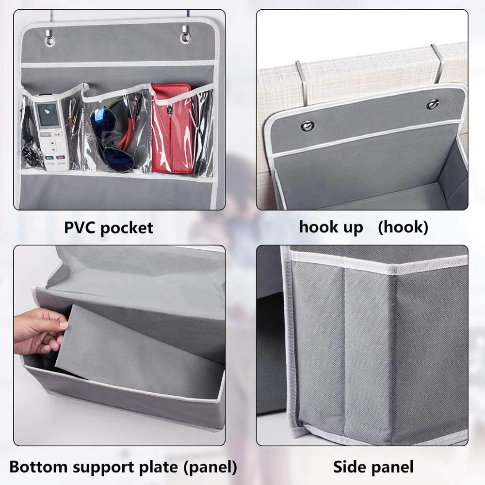 Door Hanging Organizer Closet Cabinet Baby Storage with 4 Large Pockets and 3 Small PVC Pockets for Cosmetics,Toys,Nursery