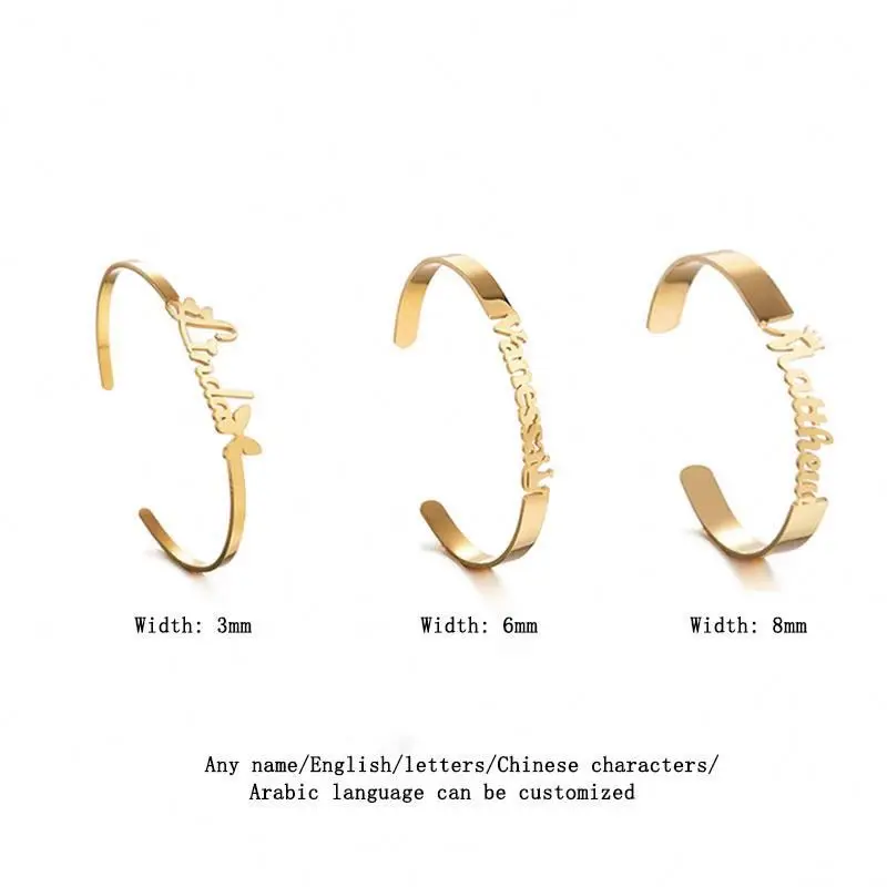 Oem Custom Necklace & Personalised Bracelets Women Stainless Steel Name Plate Bracelet