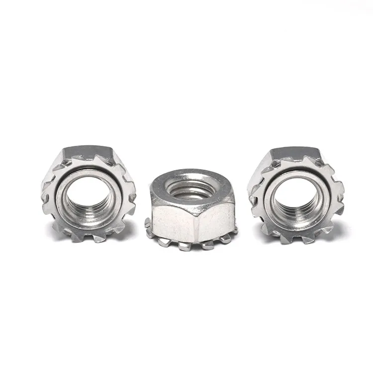 Customized All Sizes M3 M4 M5 M6 M8 M10 Stainless Steel Multi tooth K-lock gear toothed lock Kep Washer Nut