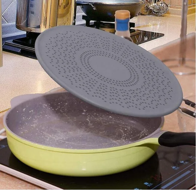 Silicone Splatter Screen Grease Splatter for Frying Pan Multi-Use Pan Cover with Folding Handle Oil Splash Guard