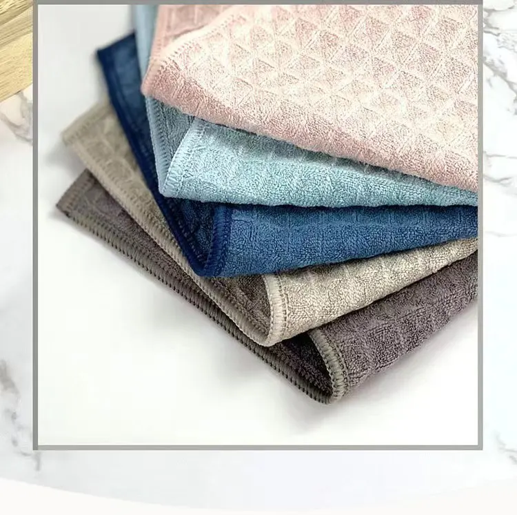 Microfiber Rags Kitchen Cleaning Cloth Roll Eco-Friendly 300gsm Embossed Logo/Pattern Duster Towel for Home and Car Cleaning