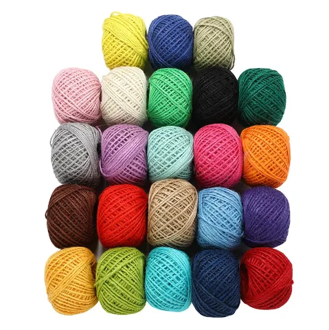 Colorful Jute String Rope DIY Crafts Natural Jute Twine Hemp Cord Twine Durable Packing String For Christmas Party Wedding Decor