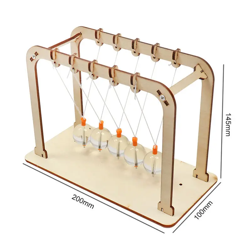 DIY Newton Cradle Glass Pendulum Ball Newton Ball Physics Science Pendulum 5 Glass Balance Ball