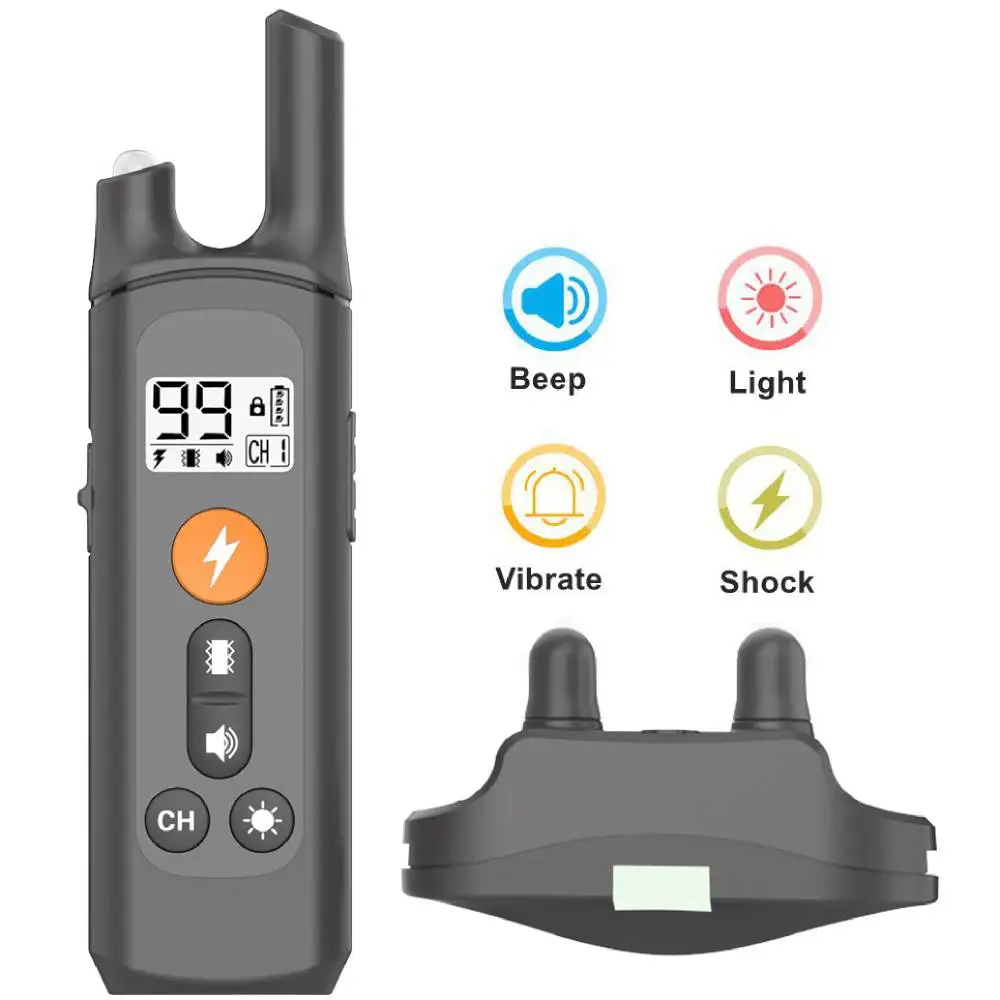 New 800m IP67 Electric Dog Training Collar Remote Control Waterproof Rechargeable Shock Vibration Beep Dog Training Collar
