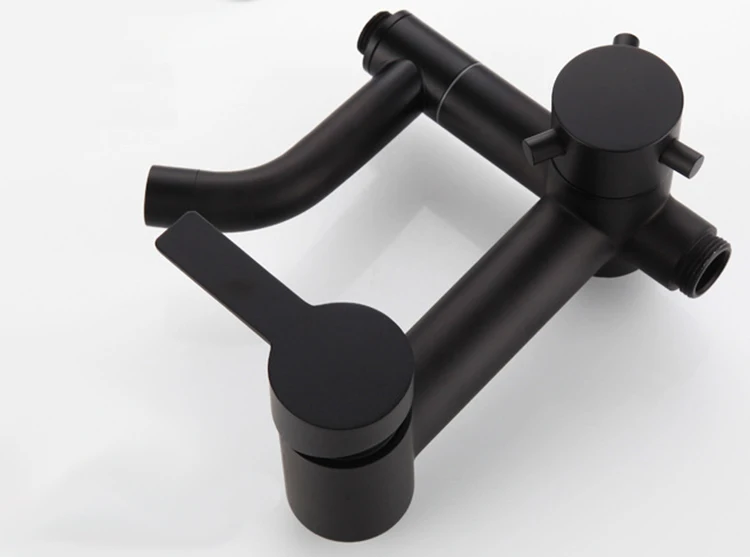 Cheap Wall Mounted SUS304 Black Shower System Rainfall Shower Head Adjustable Shower Bar with Valve Faucet for Bathroom