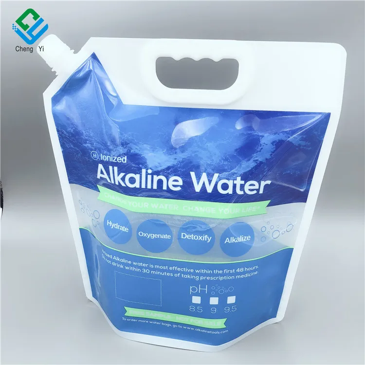 Water portable packing bag  stand up spout pouch 5L 10L 20L Customizable size/logo