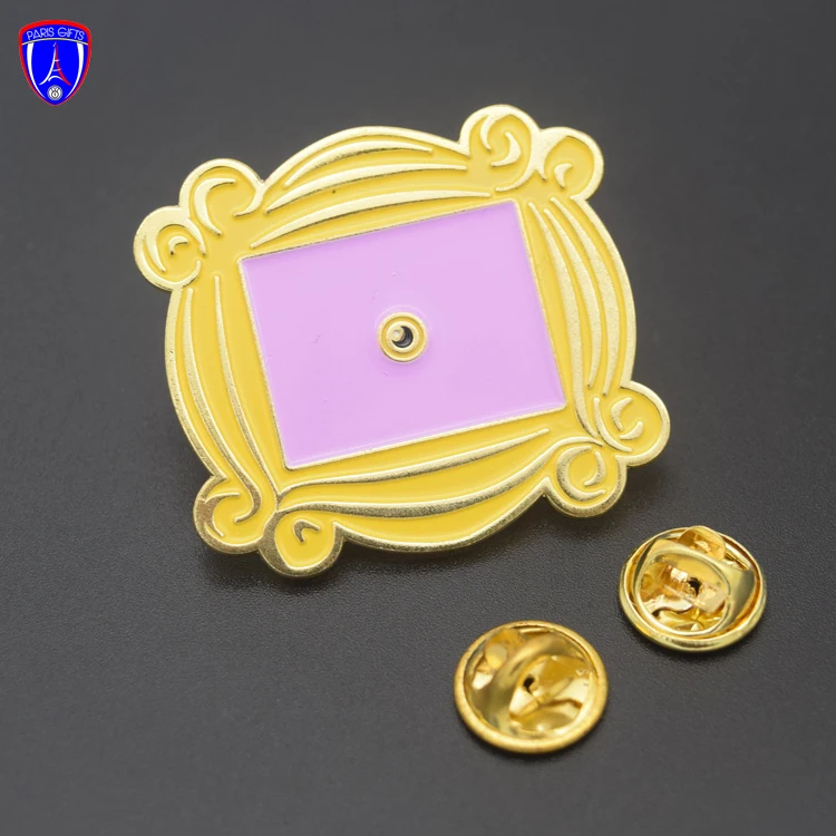 hot selling soft enamel yellow and purple colorful lapel pin heart shape lapel pin badge for kids decoration