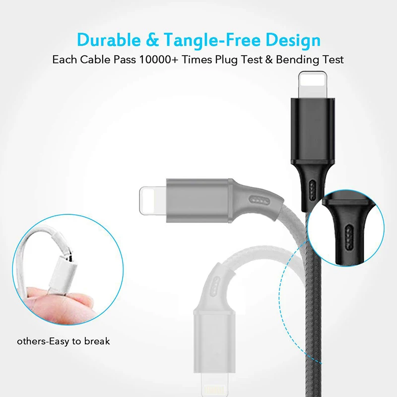 Dropshipping 3 in 1 Nylon Braided Multi USB Cable Multiple Charger Fast Charging Cord Compatible with Most Smart Phones & Pads