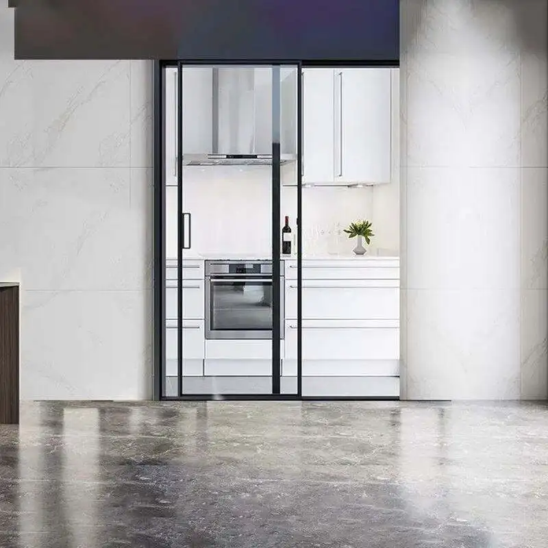 Beautiful Design Tempered Glass Thin Door Aluminum Frame For Sliding Doors