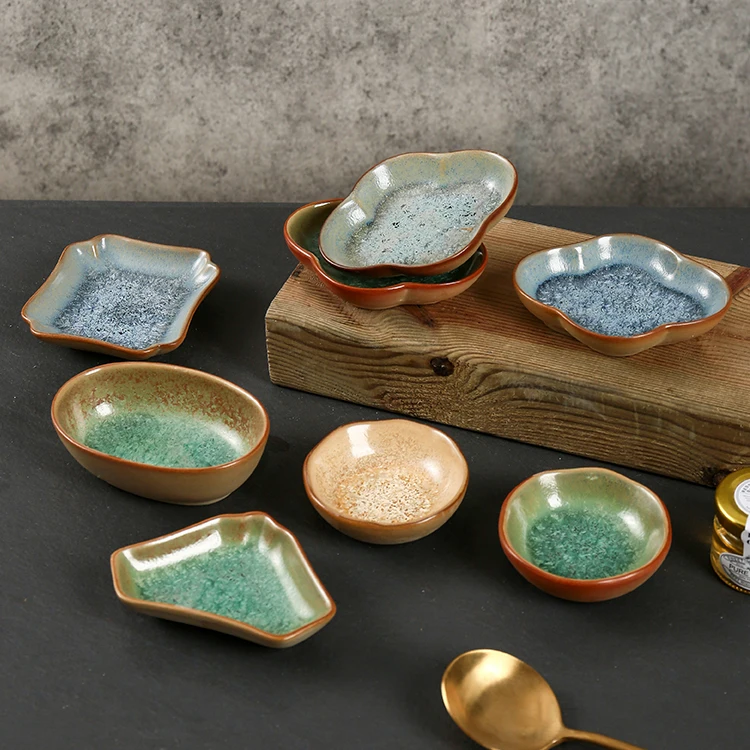 Japanese Korean restaurant crockery stoneware small mini dipping sauce dishes serving tapas appetizer ceramic soy sauce dish