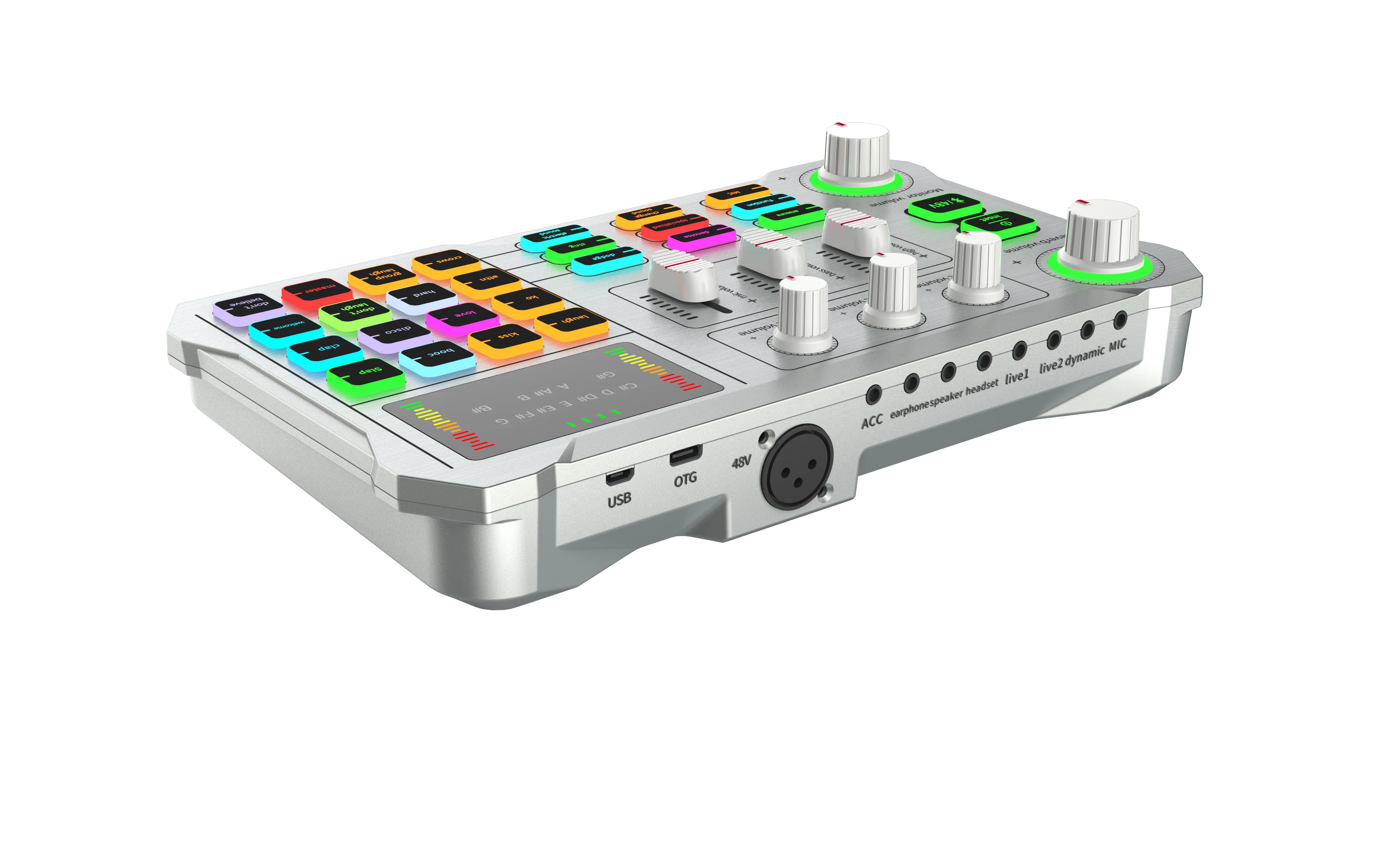 2023 White New Live Sound Card Live Studio Sound Card  Home KTV Stage Performance Conference