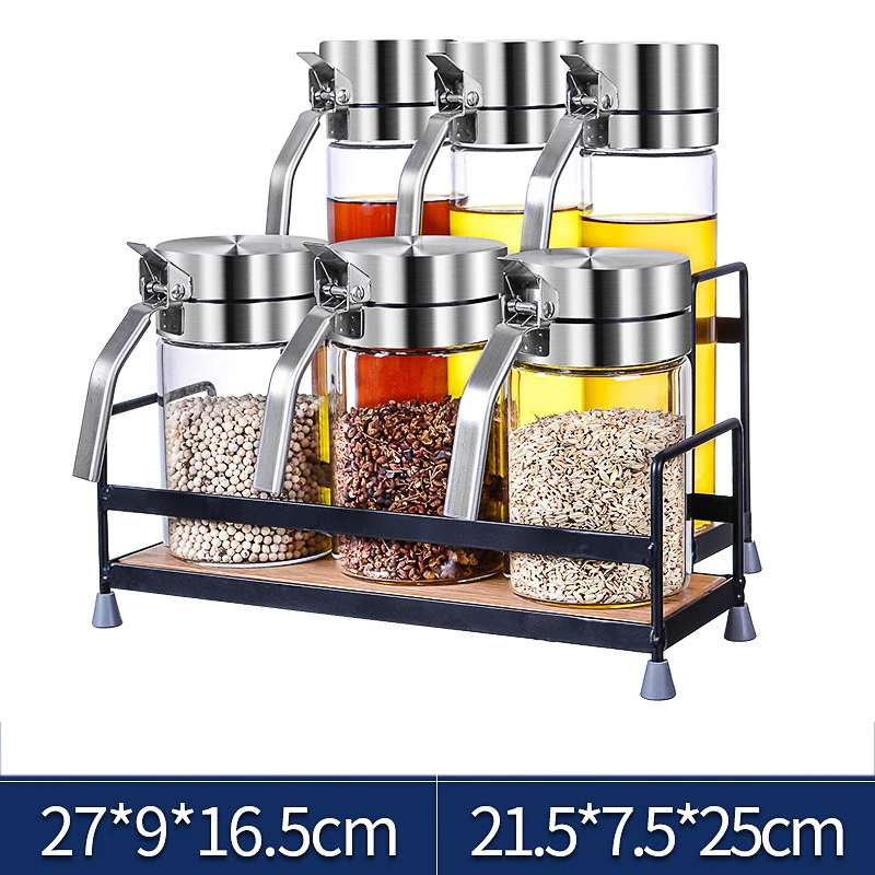 350ml 450ml Kitchen Salt Seasoning Glass Jar Cooking Tools Storage Oil Glass Bottle with Stainless Steel Top