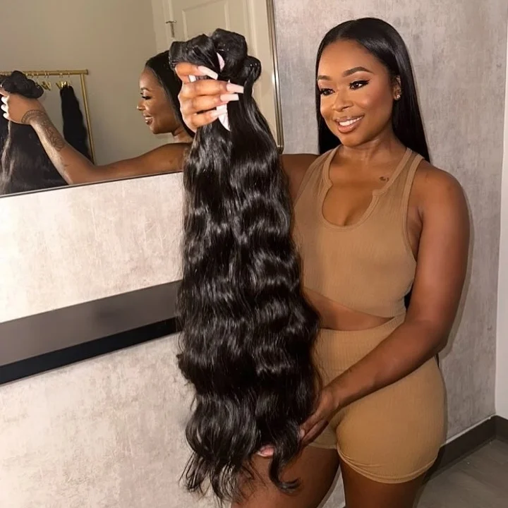 Raw Indian Hair Bundles From India Vendor, Double Drawn Remy Unprocessed Raw Virgin Bulk Human Hair, Raw Hair 10A 12A 15A grade 