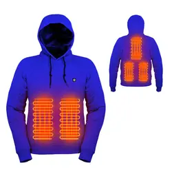 New Portable Charger Heated Hoodie Unisex Winter carbon fiber softshell heated waterproof jacket