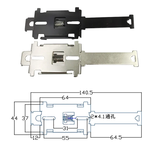 Single Phase SSR 35mm Din Rail Solid State Relay Metal Din Rail Mounting Clip Bracket