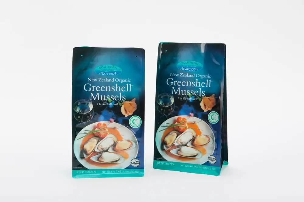 Frozen Food Packaging - Deep-Frozen Sea-food Flat Bottom Box Pouch