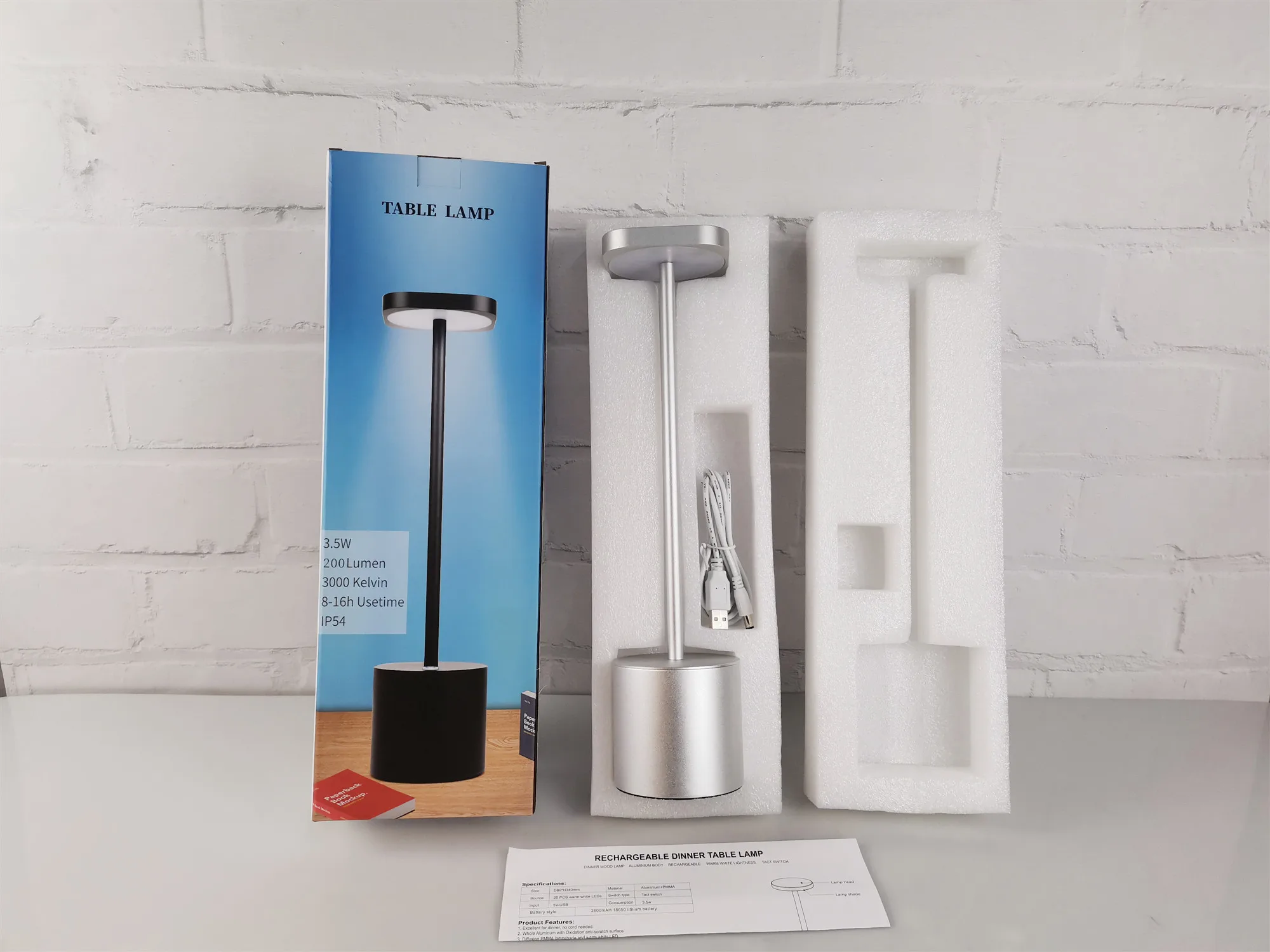 Lampe De Bureau Rechargeable Eye-caring LED Light Table Lamp Round Desk Lamp With Touch Switch Dimmable