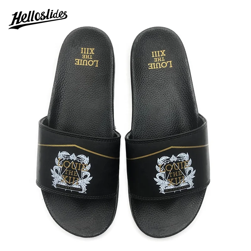 
Helloslides Black Cheap Indoor Shoes Rubber Mens Slipper Waterproof Non-Slip Slip-On For Men Slide Home Slipper 