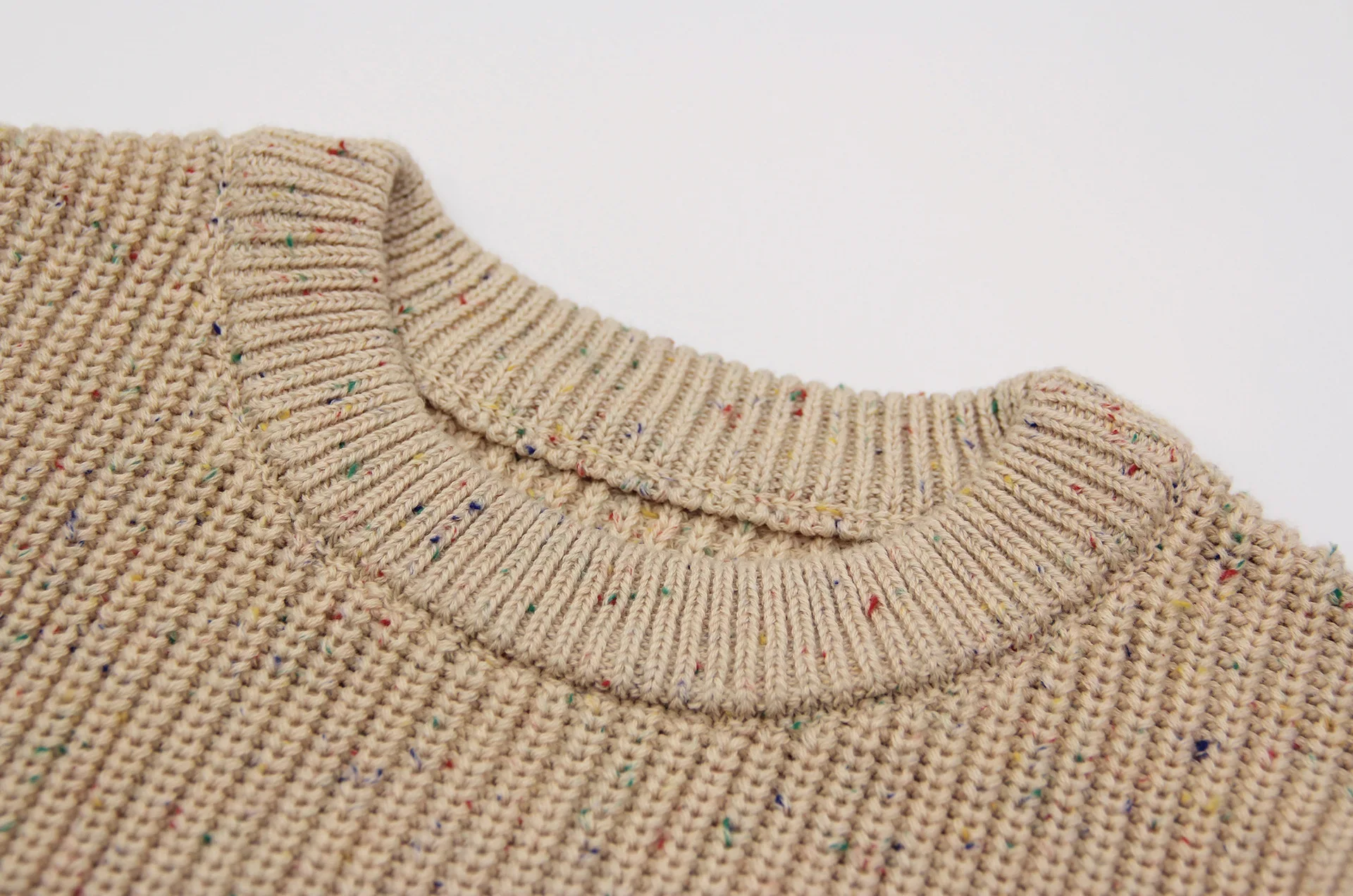 100% Cotton Cable Knitting Kids Children Jumper Knitwear Speckled Knit Unisex Baby Jumper Sweater Pullover