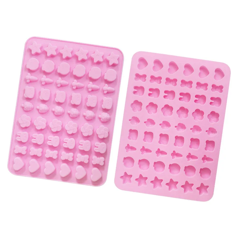 Custom 54 Holes Bear Flower Shaped Baking Chocolate Fondant Tools Silicone Gummy Candy Mold