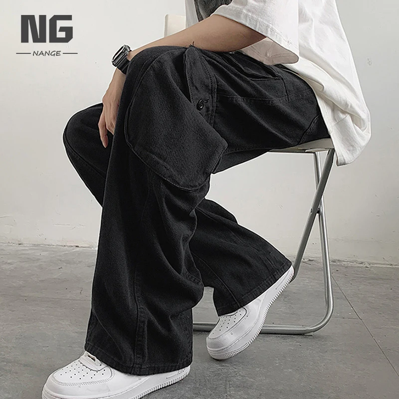Manufacturer Custom Hip Hop High Street Mens Cargo Pants Multi Pockets Loose Mens Trousers