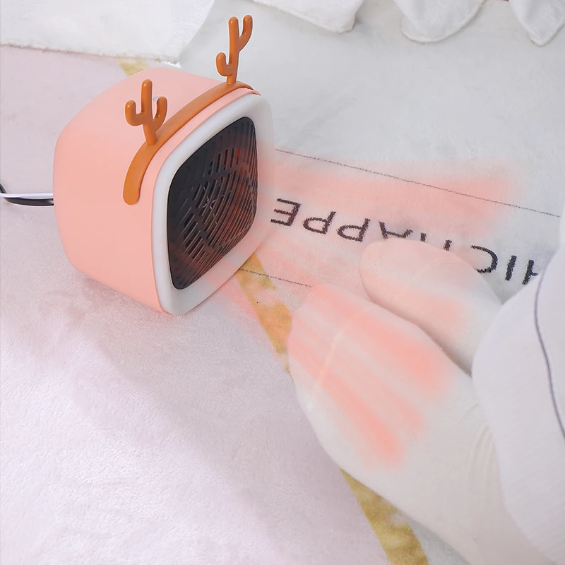 Portable Heater Plug In Electric Mini Desktop Retro Electric Heater Winter Indoor Hot Fan Heater