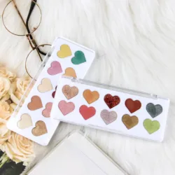 Highly Pigmented Mix of Finishes from Matte & Satin to Shimmery & Metallic Heart Shape Eyeshadow Palette
