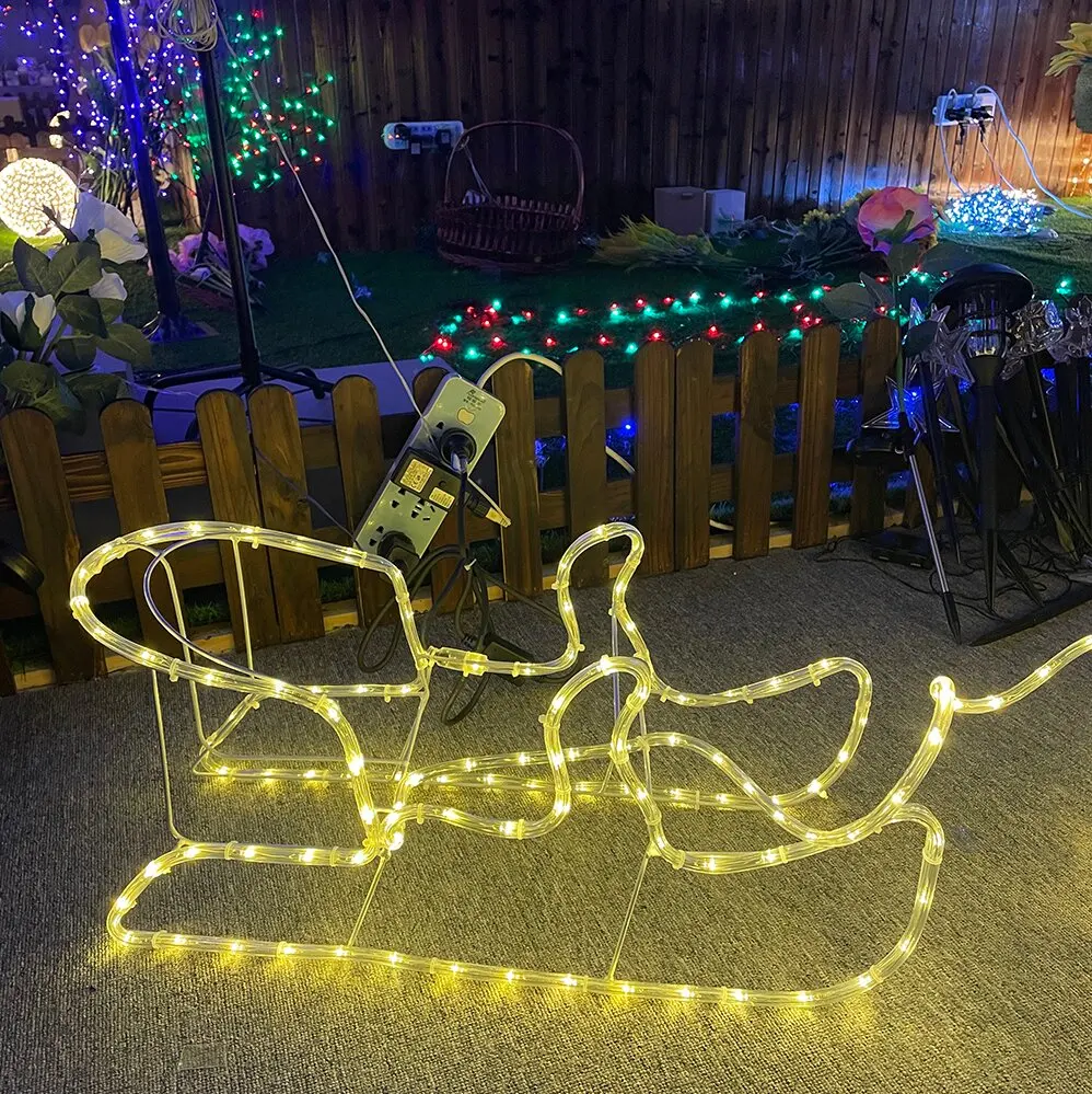 Permanent waterproof Outdoor fairy Reindeer Exterior Flashing Christmas Lights Merry Christmas