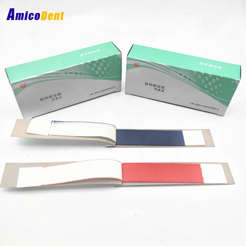 Medical quality two sided Dental Articulating paper occlusion film blue and red