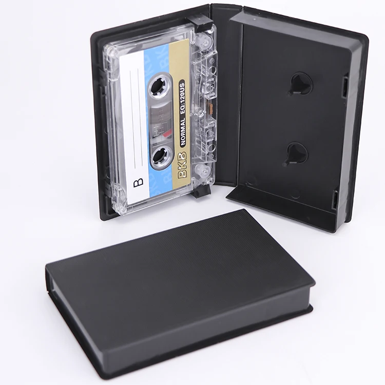 18MM Plastic Storage tape case audio Cassettes Black Cassette Audio No film VHS Box Media Record Cassettes Tapes Holder