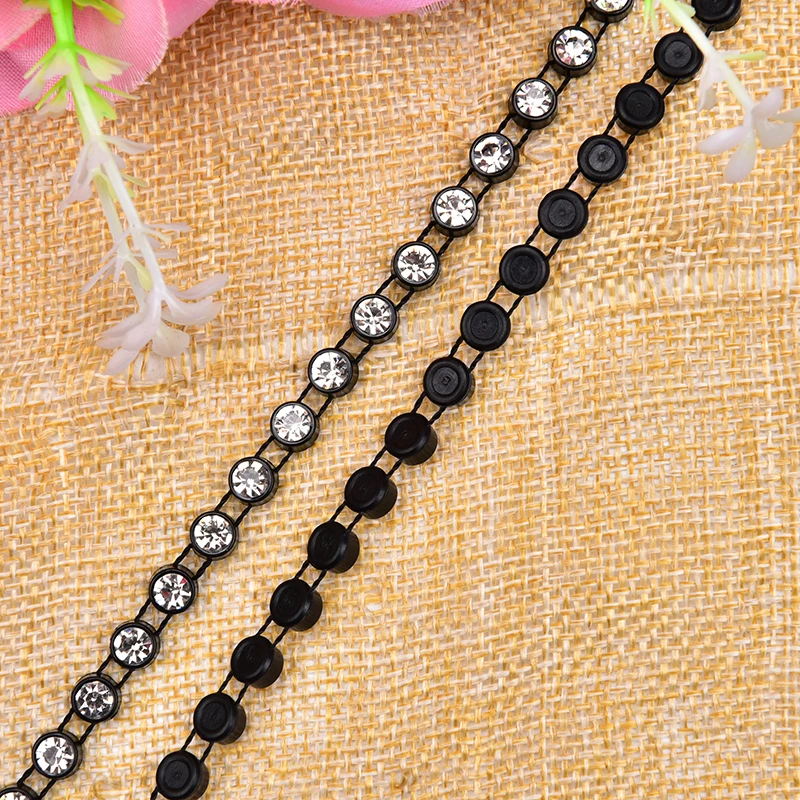2.5-5Mm Rhinestone Chain Single Row Hand-Stitched Trimming Wire Diamond Chain Sew Clothing Accessories Diy Wedding Decorations