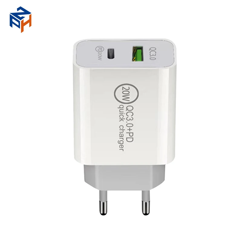 Сетевое зарядное устройство с двумя портами Usb C, 20 Вт, 9 В, 2 А