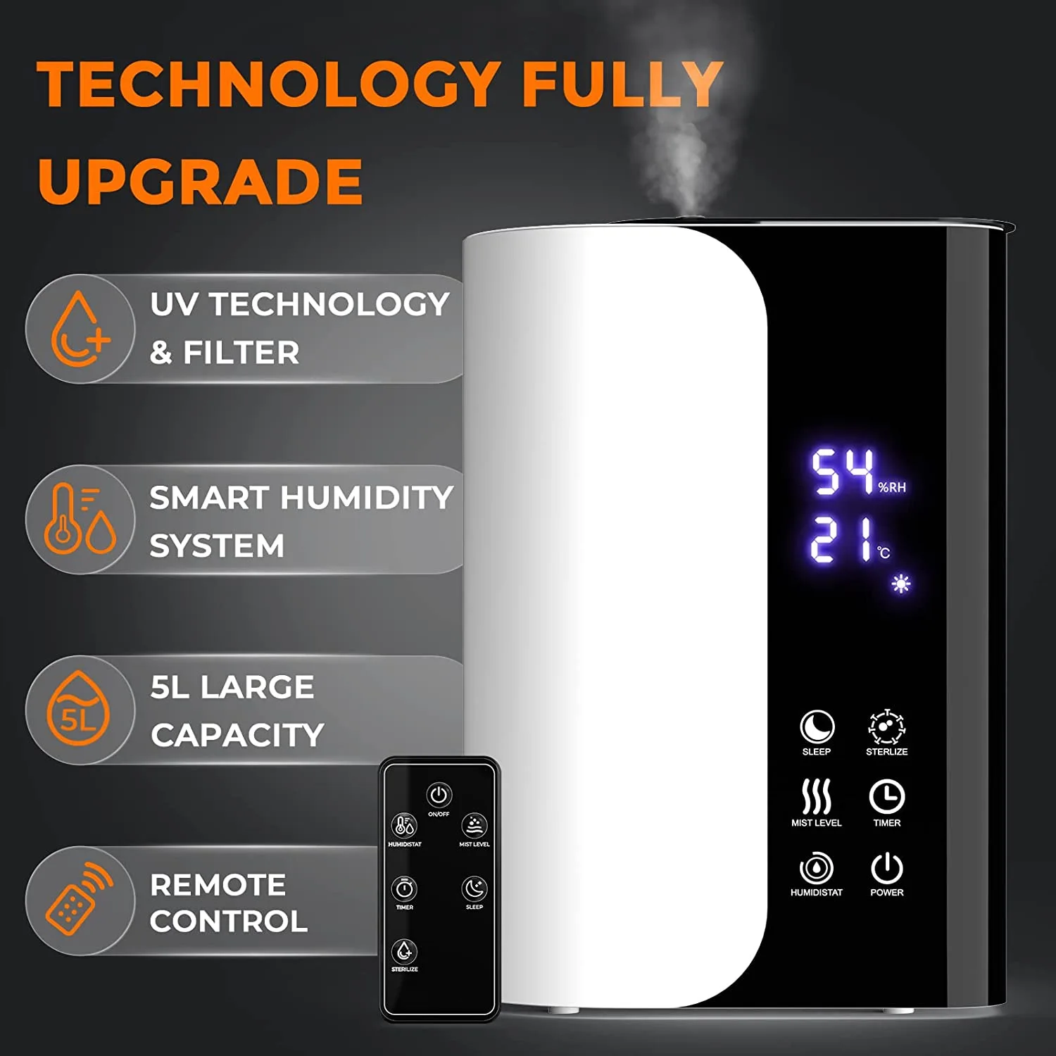 Intelligent Air Humidifier WiFi Digital Control Top Filling Water Aroma Diffuser Umidificador Cool Mist Humificadores