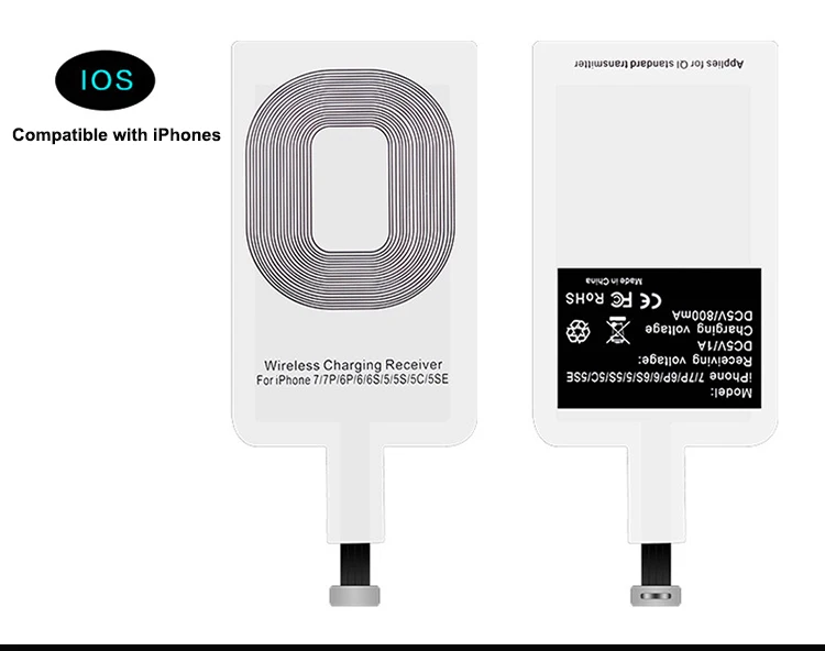 5 в 1 а Micro USB чёрный Адаптер зарядного устройства Qi беспроводной приемник Pad для зарядки телефона Android /
