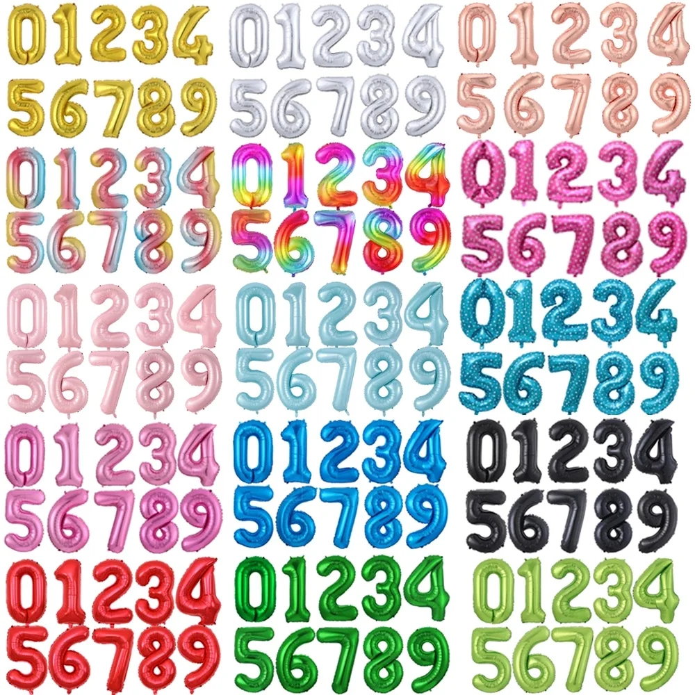 2022 foil globos foil letters Large number balloons 0123456789 Number Helium balloons for Birthday Party Supplies Decorations