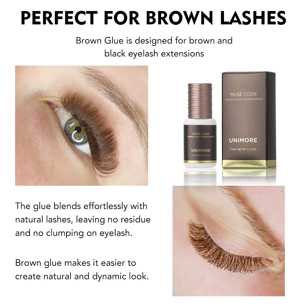 Uniomore Custom Logo Long Lasting 1 Sec Fast Dry Eyelash Extension Glue Waterproof Low Humidity Professional Lash Extension Adhe