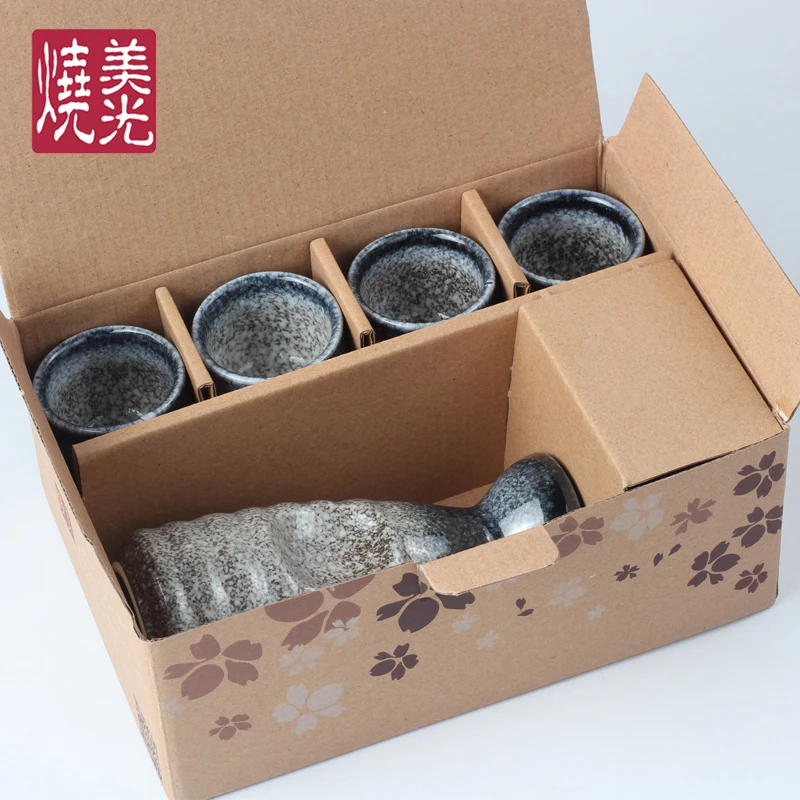 Hand-printed stoneware Japanese ceramic chinaware&sake set sake pot sake cup