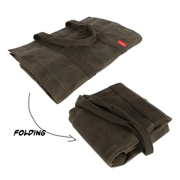 Large Capacity Waterproof Tote Firewood Carrier with Handles Canvas Heavy Duty Fireplace Log Carrier Outdoor Camping