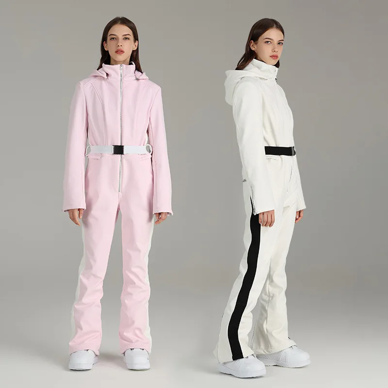 Hot Selling Classical Color Fashionable Warm Hooded Fitted Ski Suit Durable Snowsuit One Piece Best Ski Clothes For Women
