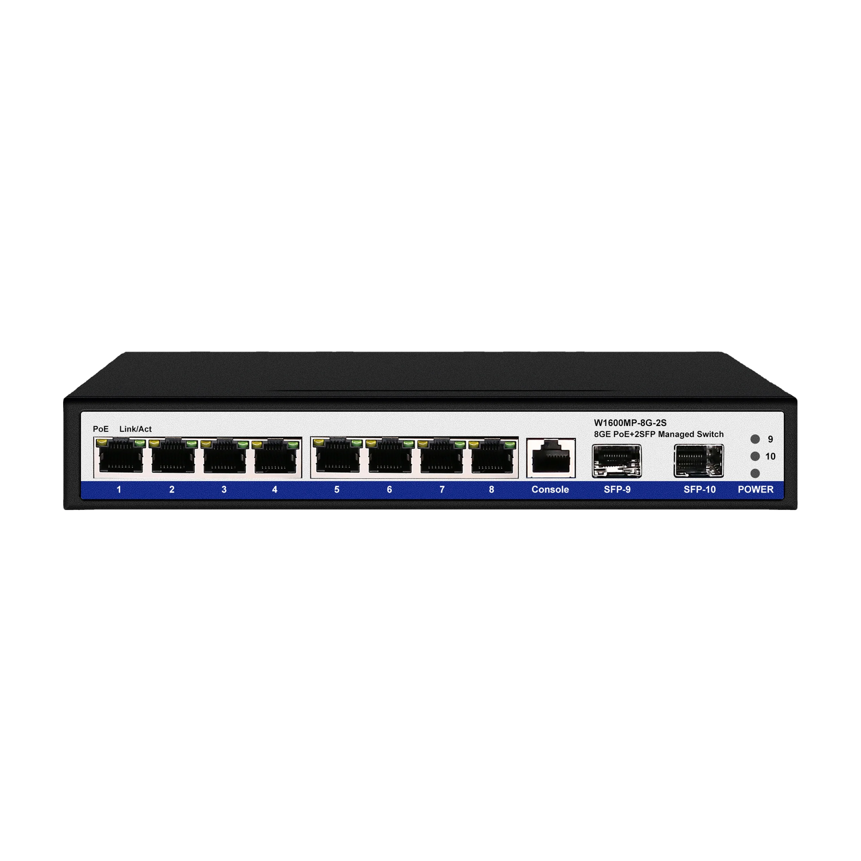  Новый VLAN 10 порт полный гигабит L2 управляемый 8 Порт poe коммутатор с 2 sfp uplink snmp