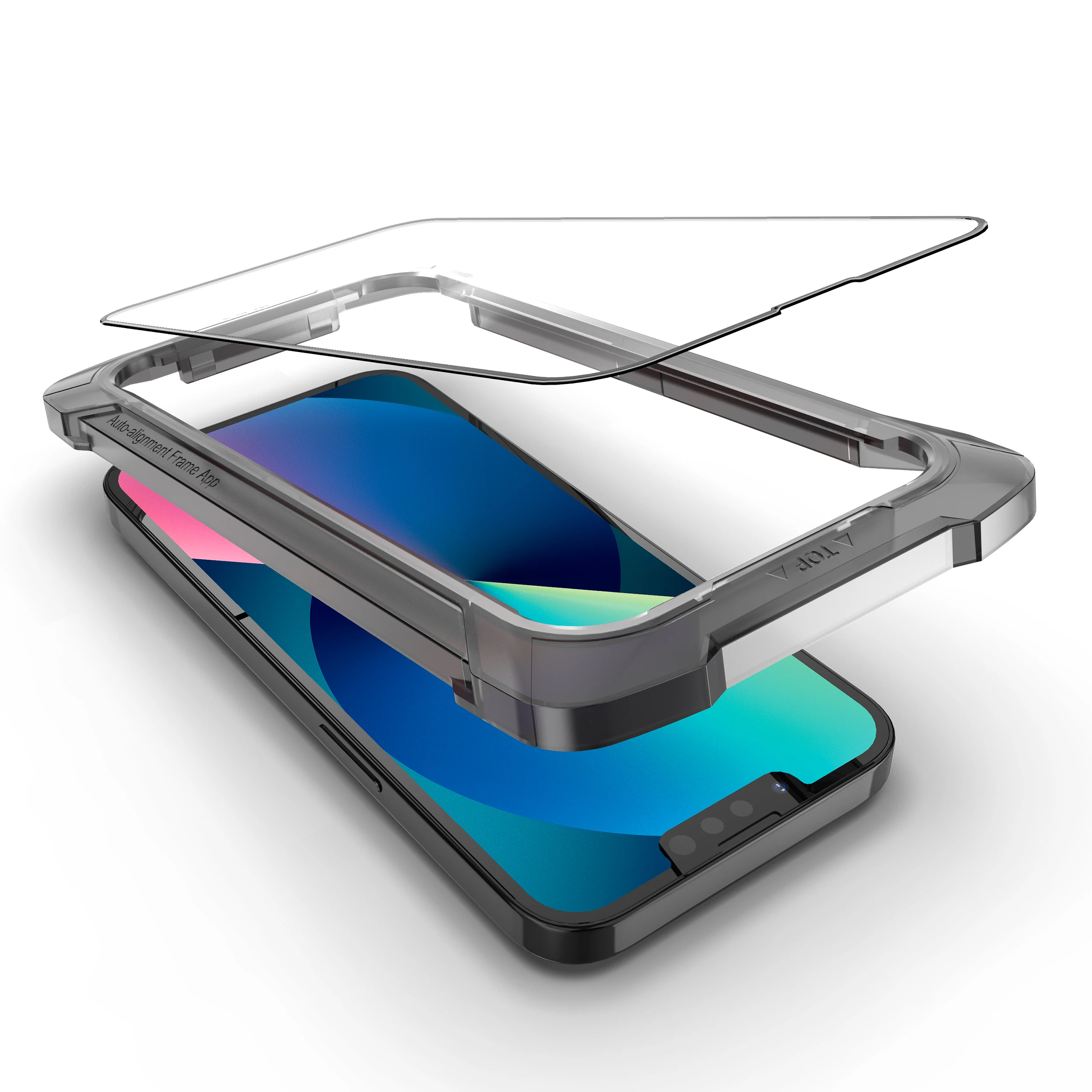 2.5d 3d 9d screen protector full glue for iphone 13 screen protector for iphone 12 pro max with alignment tray in Saudi Arabia